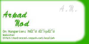 arpad mod business card